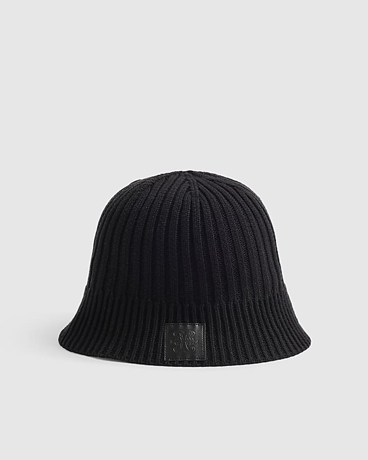 Black Ribbed Bucket Hat