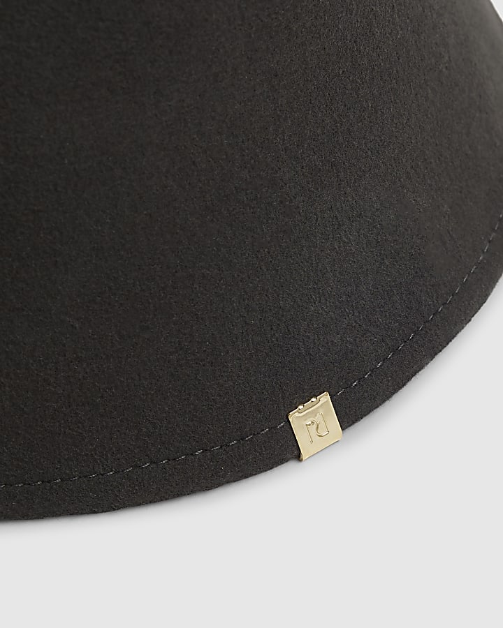 Grey Wool Felt Bucket Hat