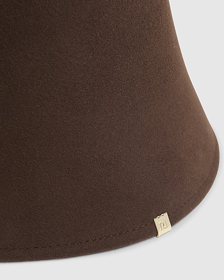 Brown Wool Felt Bucket Hat