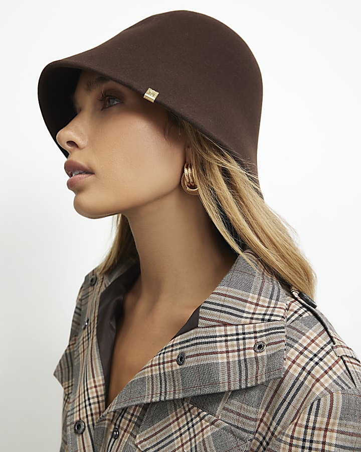 Brown Wool Felt Bucket Hat