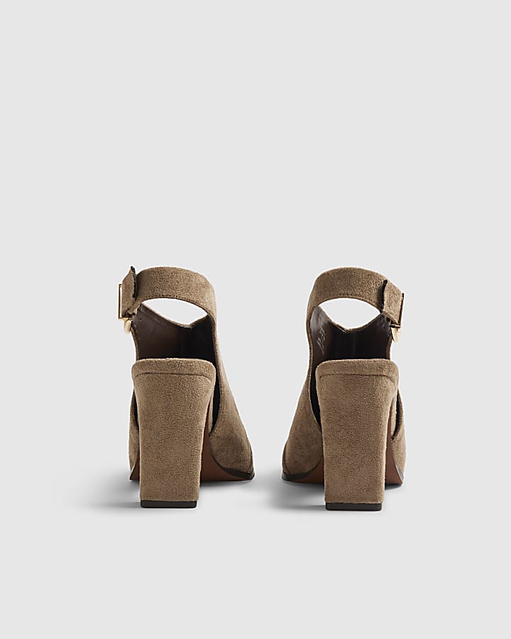 Beige Faux Suede Backless Shoe Boots