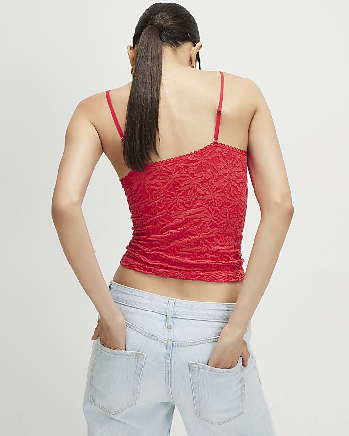 Red Lace Seamless Cami