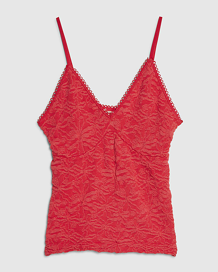 Red Lace Seamless Cami