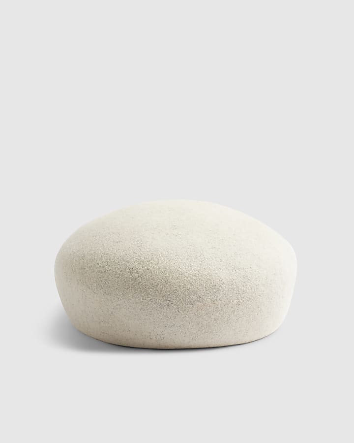Cream Wool Pill Box Hat
