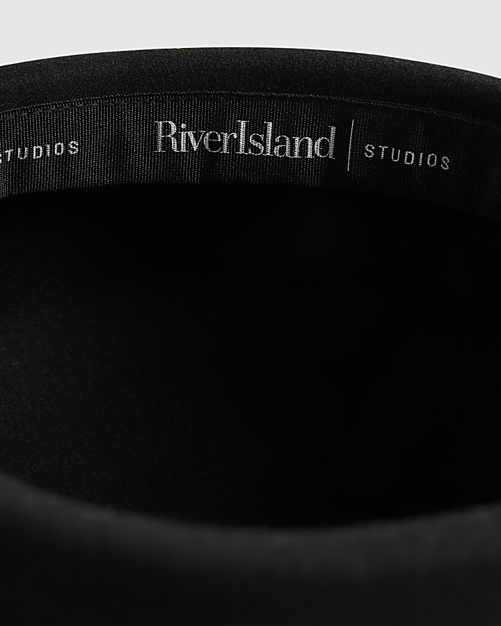 Black Wool Pill Box Hat