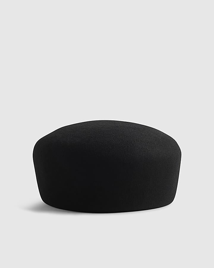 Black Wool Pill Box Hat