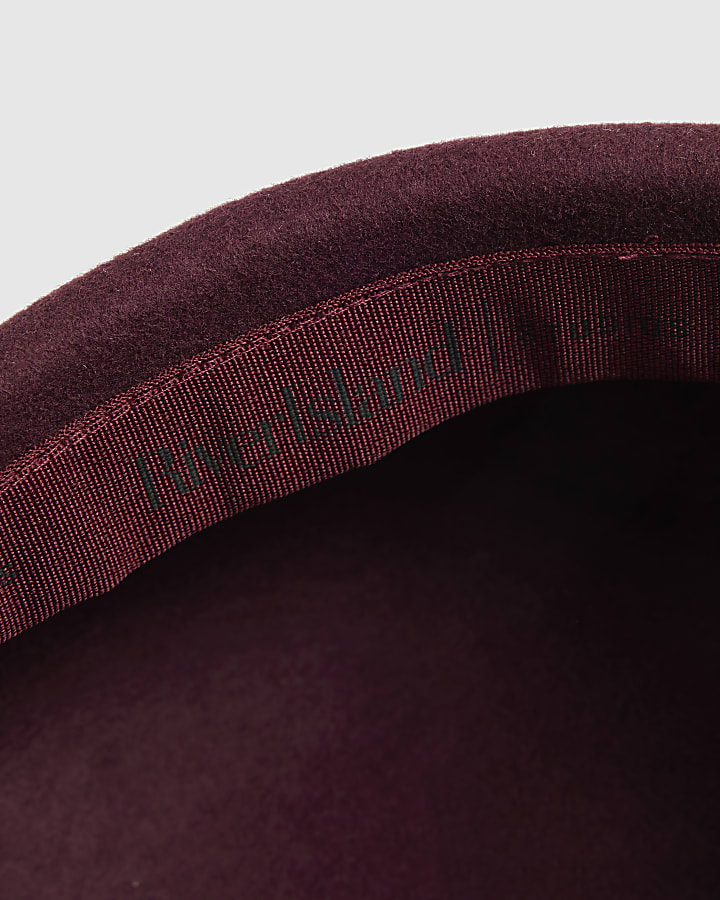Red Wool Pill Box Hat