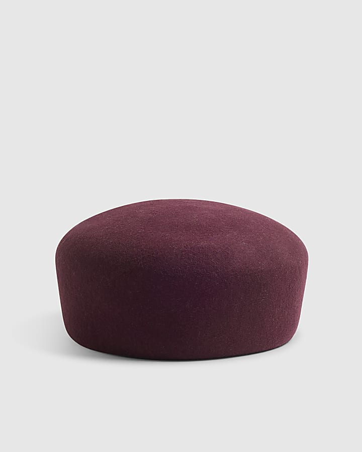 Red Wool Pill Box Hat