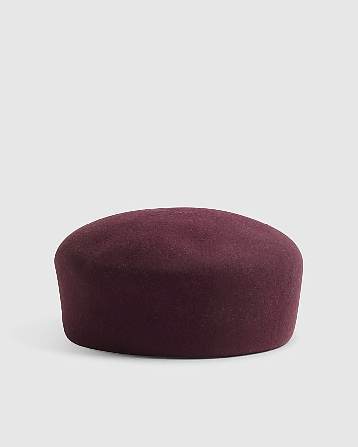 Red Wool Pill Box Hat