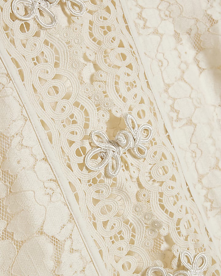 Cream Lace Detail Drummer Jacket