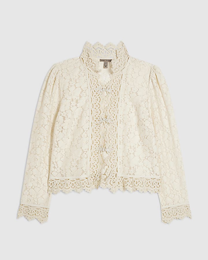 Cream Lace Detail Drummer Jacket