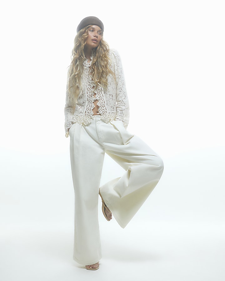 Cream Lace Detail Drummer Jacket