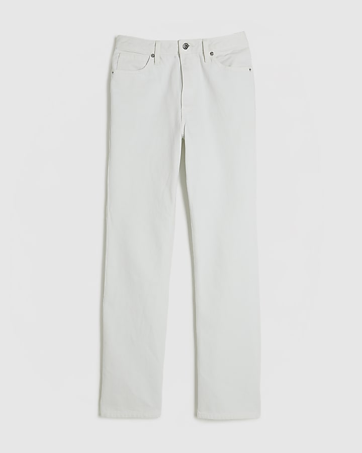 White 90s Slim Straight Leg Jeans