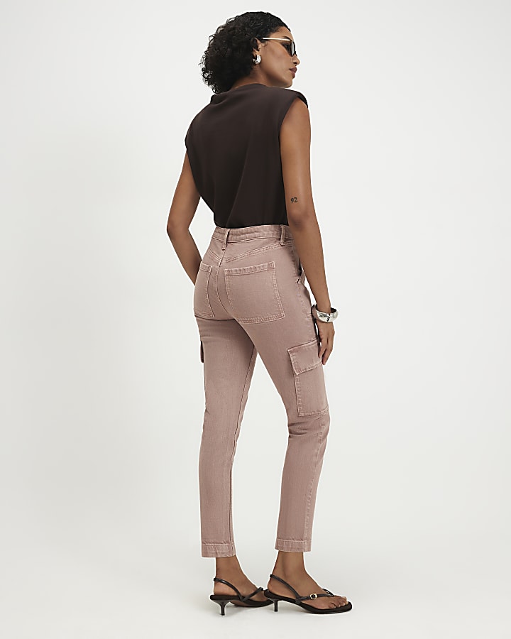 Pink Cargo Skinny Leg Jeans