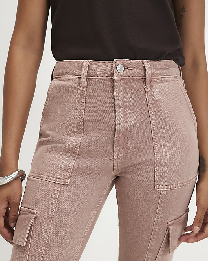 Pink Cargo Skinny Leg Jeans