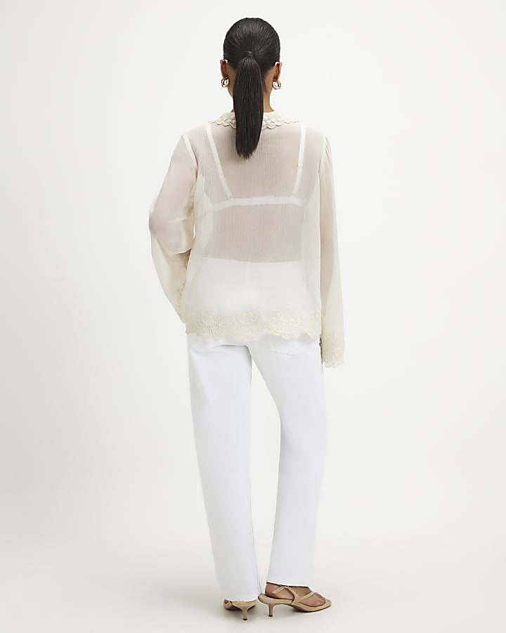 Petite White 90s Slim Straight Leg Jeans
