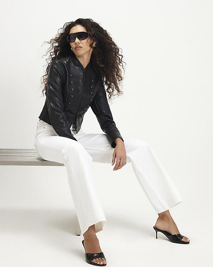 White Relaxed Straight Leg Jeans