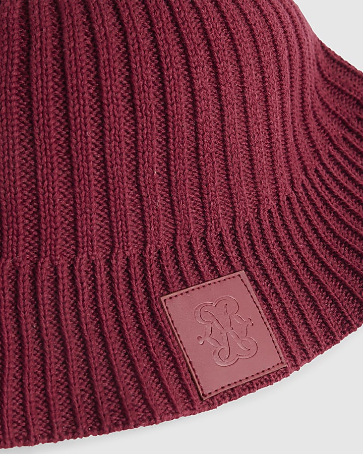 Purple Ribbed Bucket Hat