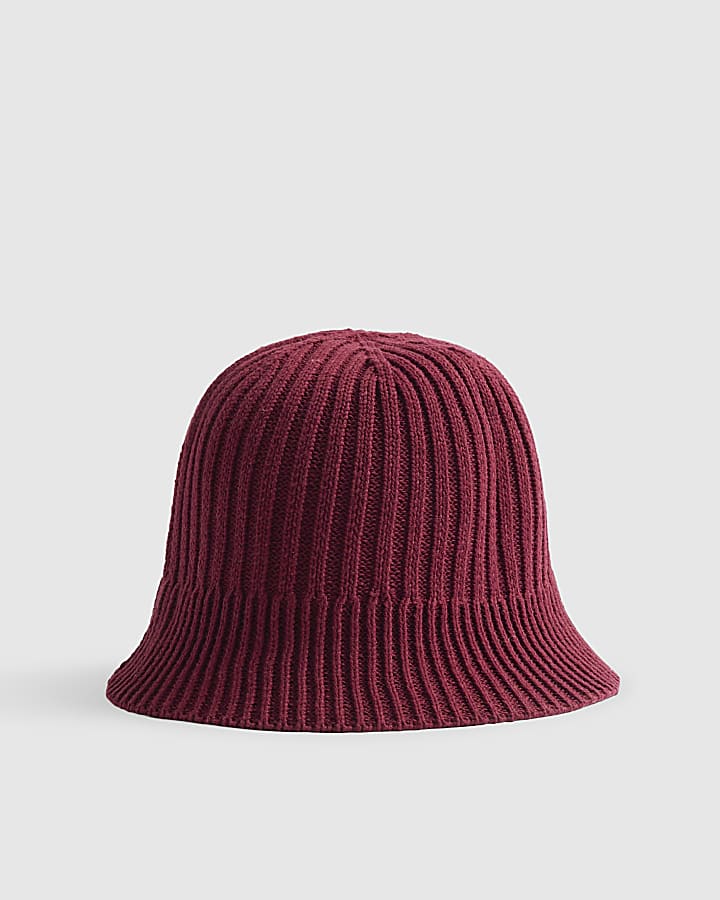Purple Ribbed Bucket Hat