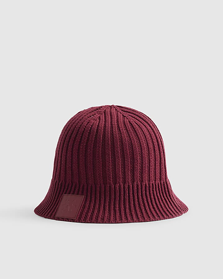 Purple Ribbed Bucket Hat