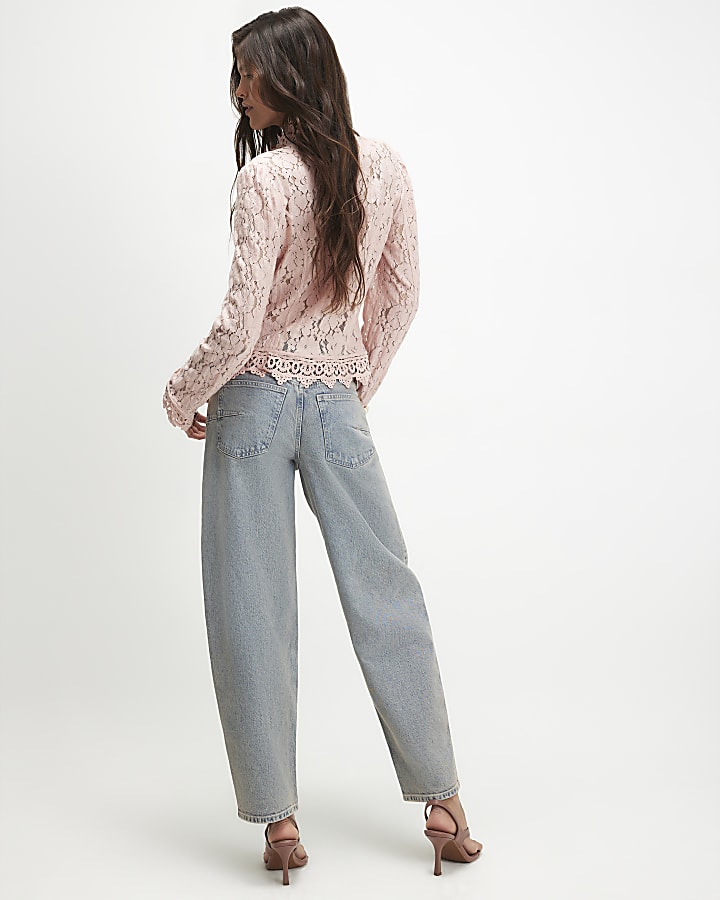 Blue Classic Barrel Leg Jeans