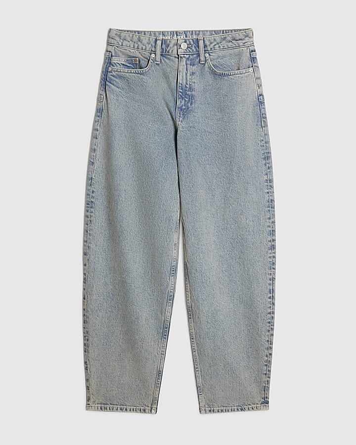 Blue Classic Barrel Leg Jeans