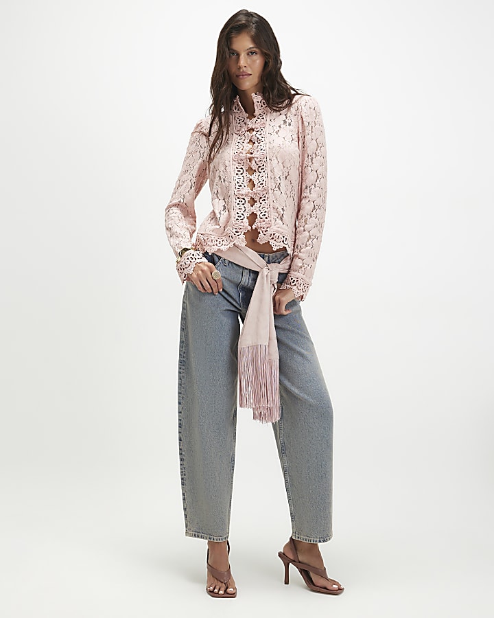 Blue Classic Barrel Leg Jeans