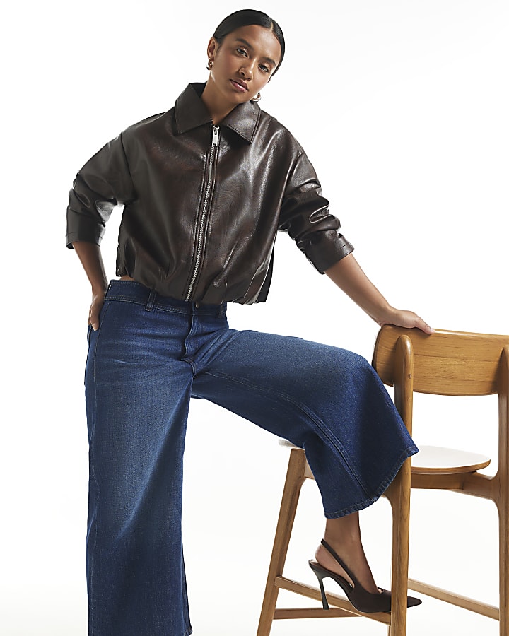 Petite Blue Clean Culotte Jeans