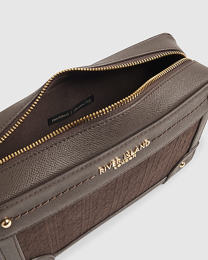 Brown RR Monogram Boxy Crossbody Bag