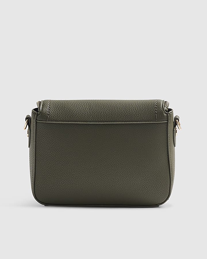 Khaki Zip Cross Body Bag