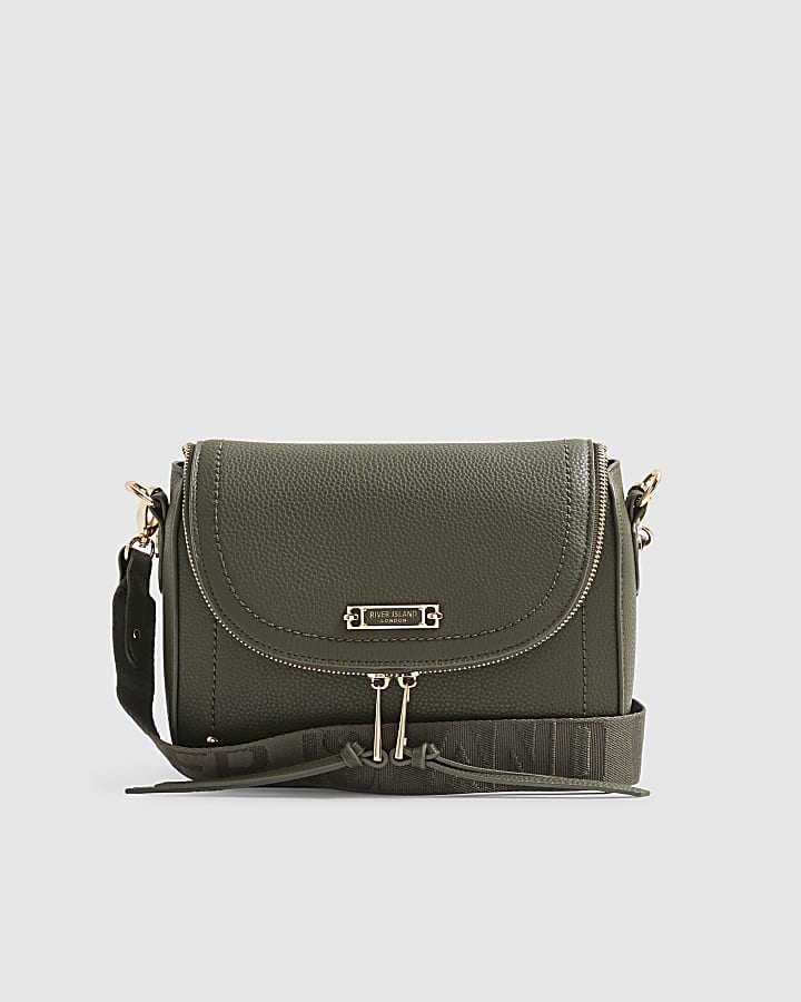 Khaki Zip Cross Body Bag
