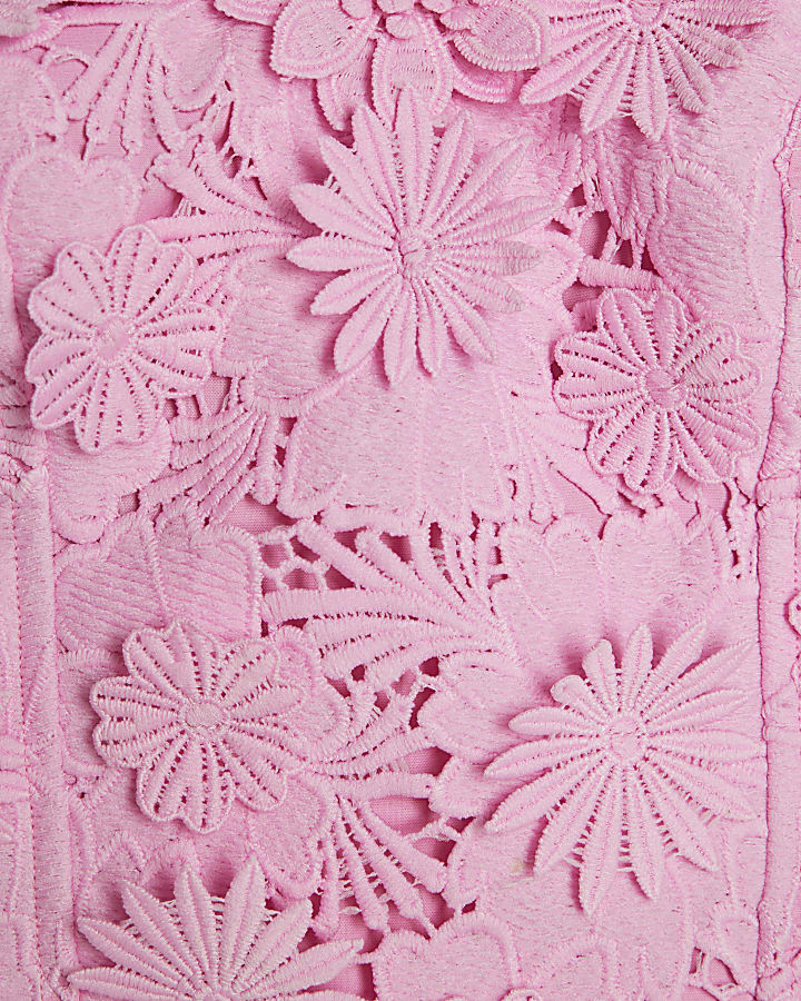 Pink Lace Bandeau Top