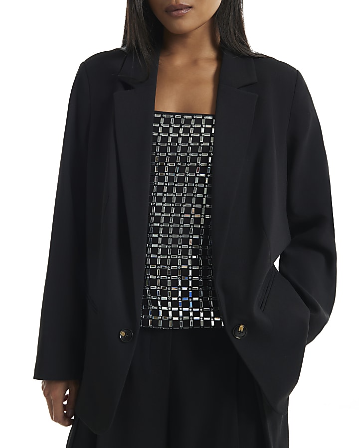Petite Black Crepe Blazer