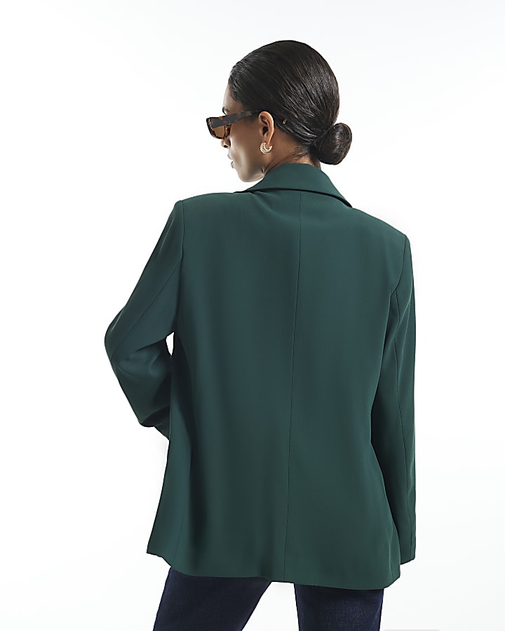 Petite Green Crepe Blazer