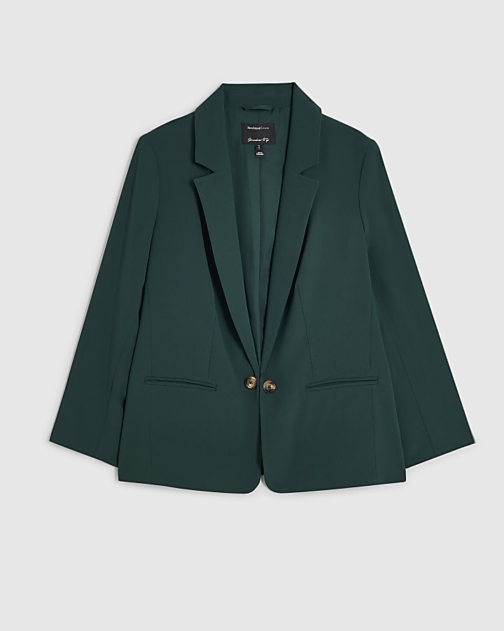 Petite Green Crepe Blazer