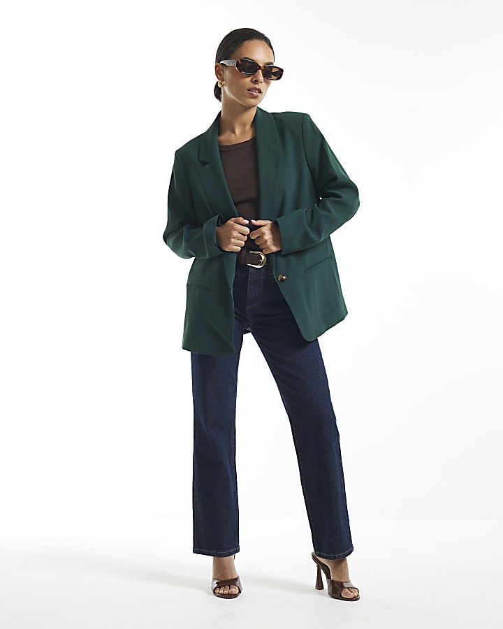 Petite Green Crepe Blazer