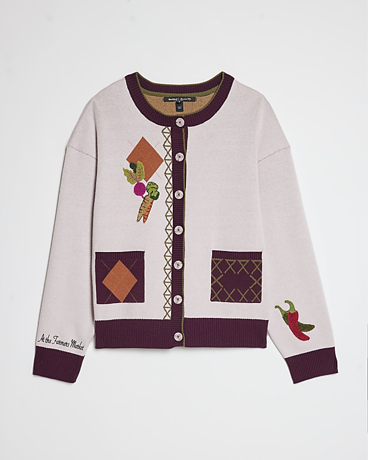 Pink Novelty Vegetable Cardigan