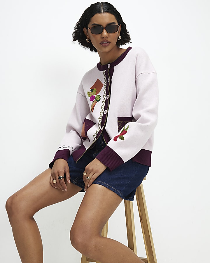 Pink Novelty Vegetable Cardigan