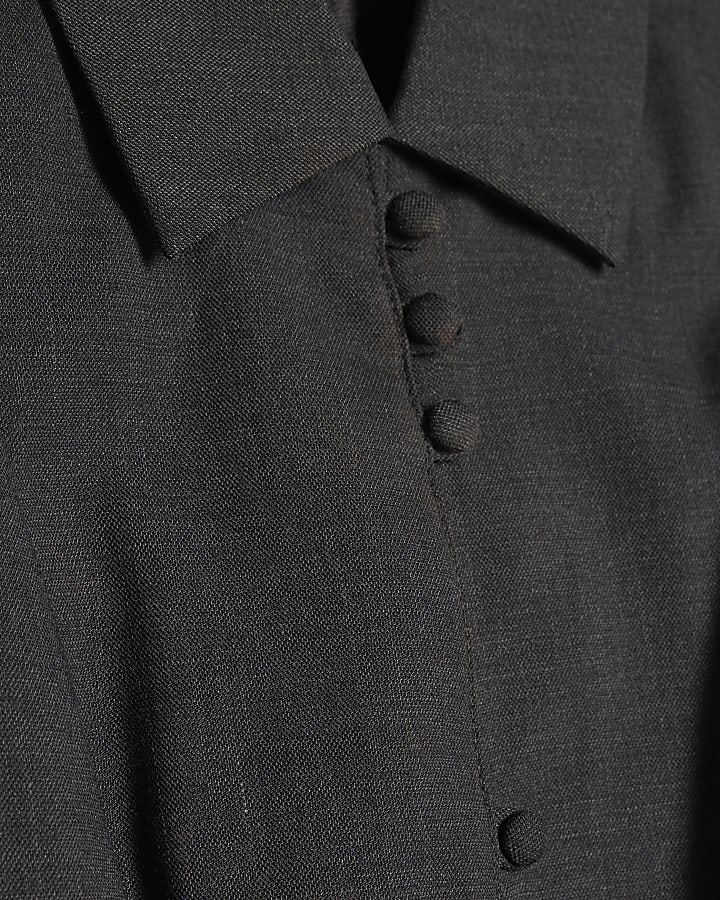 Grey Cinch Waist Shirt