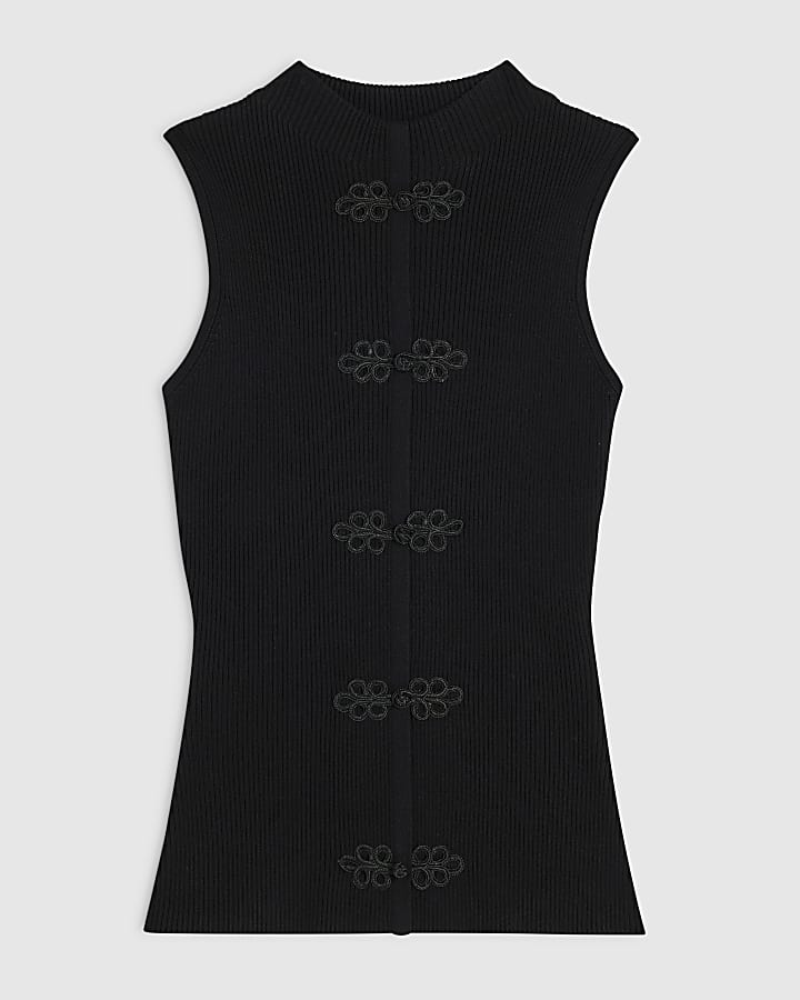 Black Drummer Boy Sleeveless Knit Top