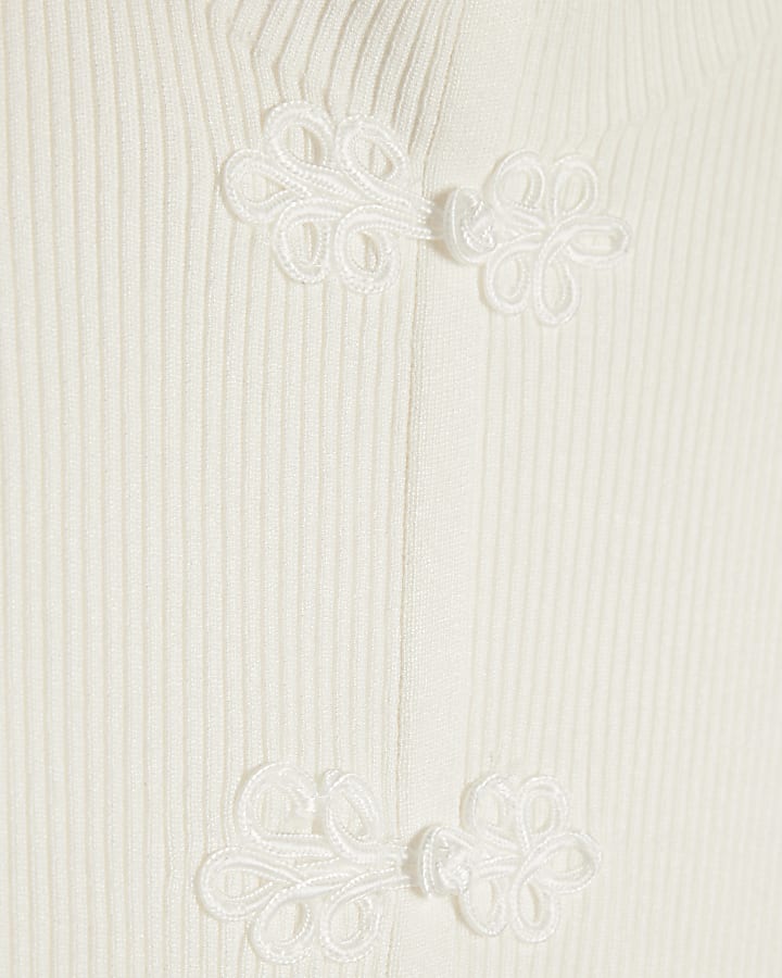 Cream Drummer Boy Sleeveless Knit Top