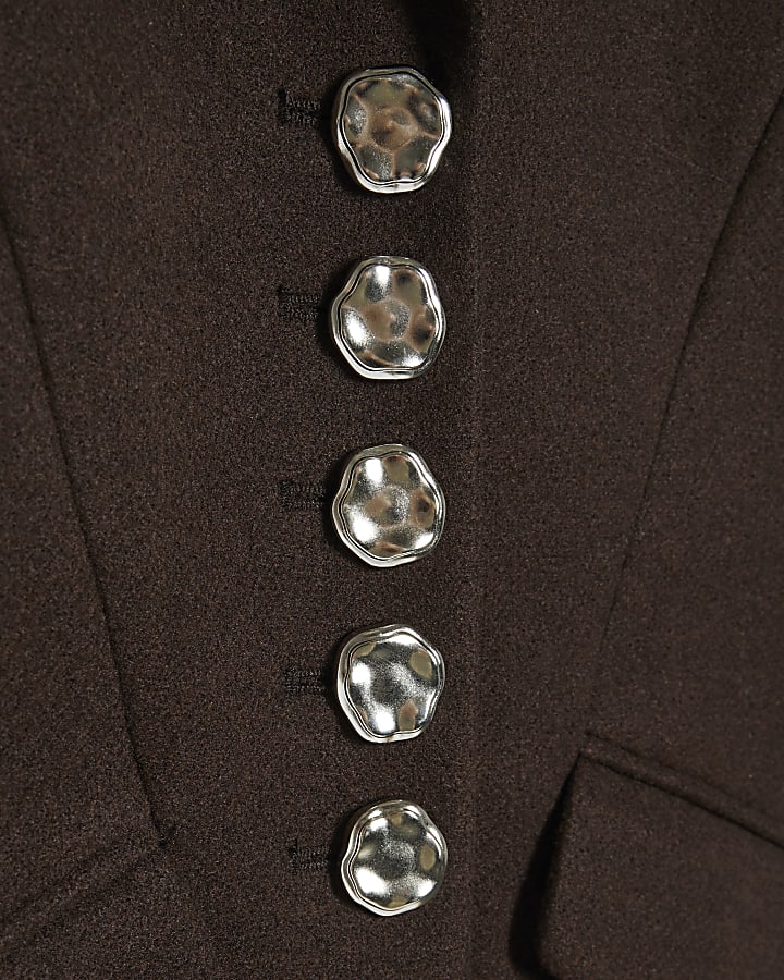 Petite Brown Cinch Detail Coat