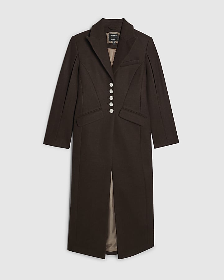 Brown Cinch Detail Coat