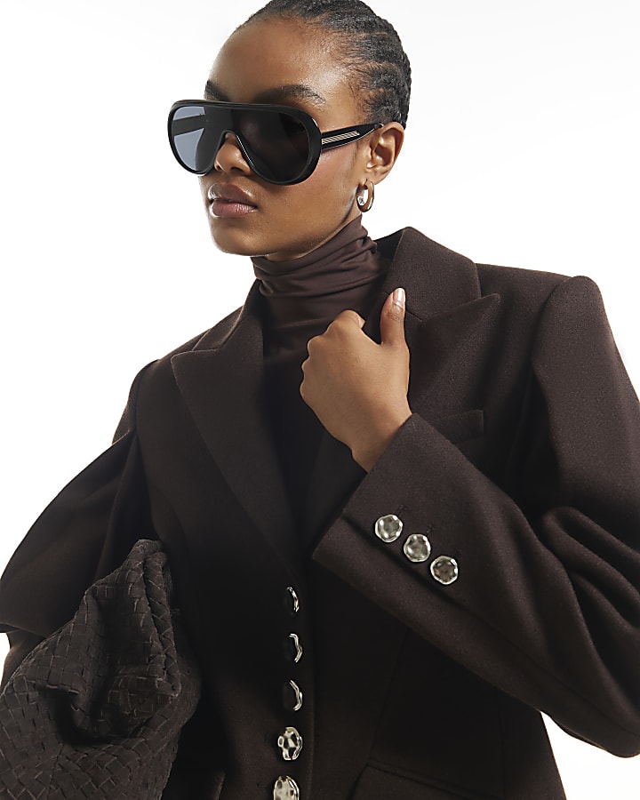Brown Cinch Detail Coat