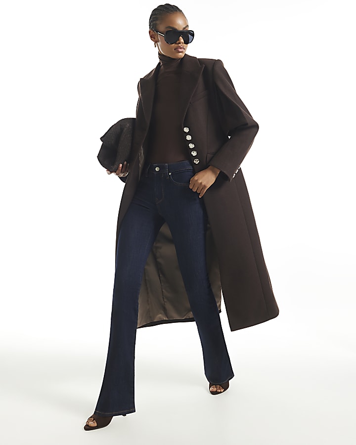 Brown Cinch Detail Coat