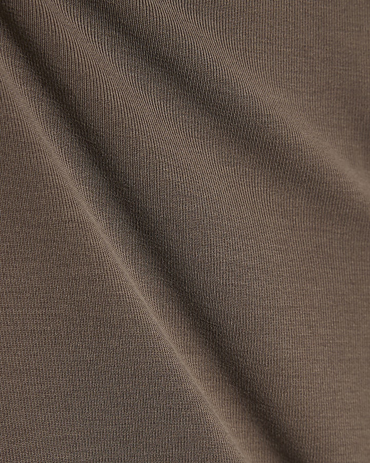 Brown Soft Touch Scoop Neck Top