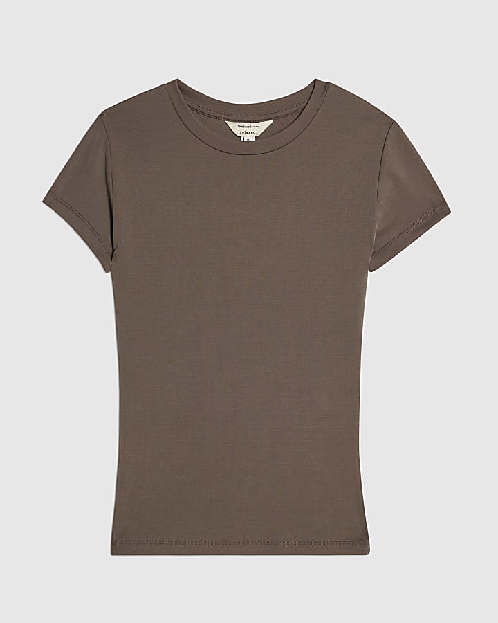 Brown Soft Touch Fitted T-Shirt