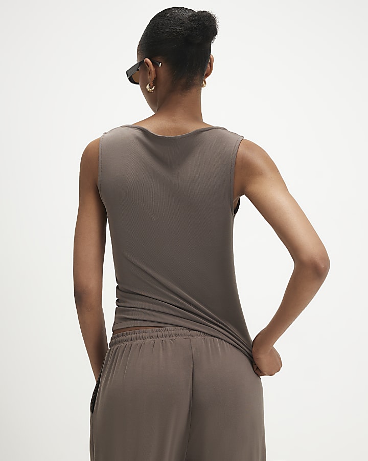 Brown Soft Touch Tank Top