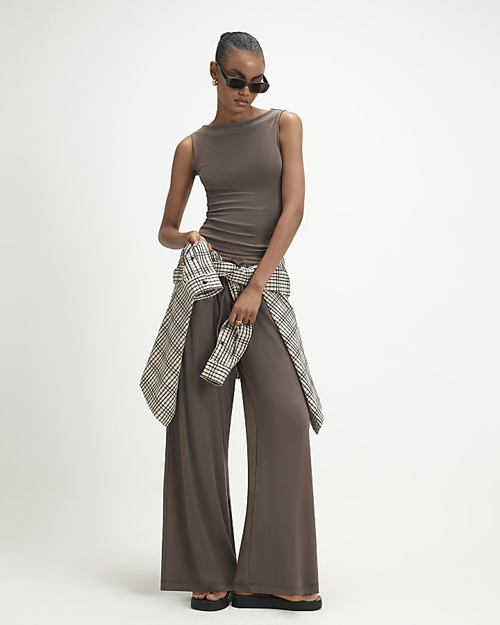 Brown Soft Touch Tank Top