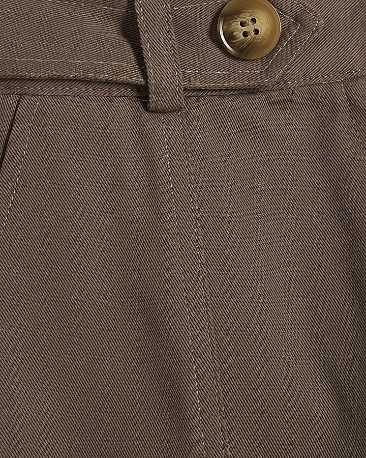 Brown Utility Barrel Leg Trousers